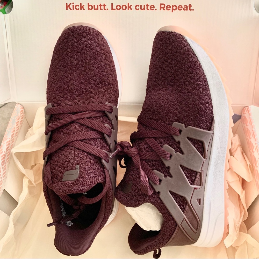 NWT Women’s Fabletics Burgundy Sneakers 6.5